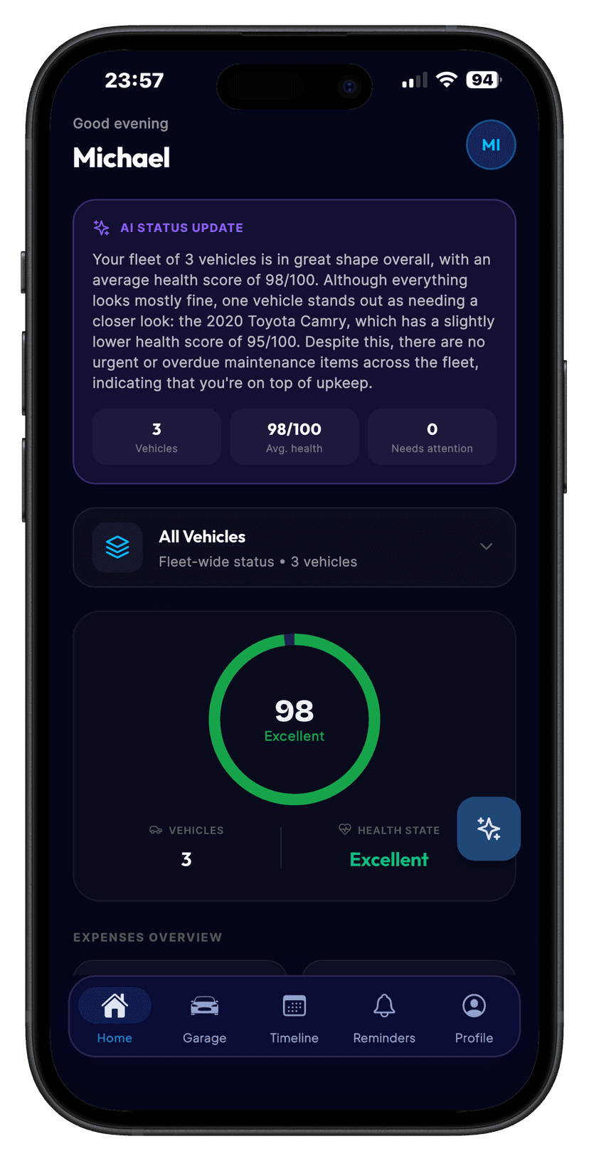 MotorIQ dashboard feature screenshot